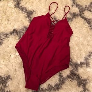 Red swimsuit